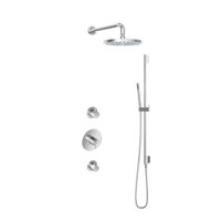 Hotbath Laddy Inbouw Regendoucheset Rond Met 2 Stopkranen, Wandarm, Hoofddouche 25cm, Staafhanddouche En Glijstang Chroom - thumbnail