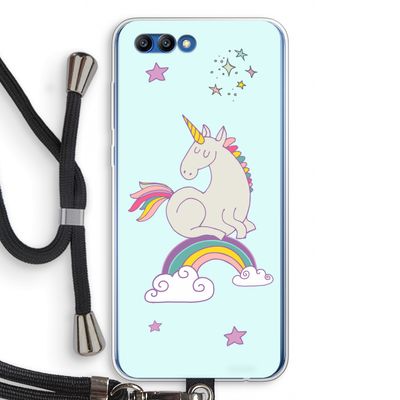 Regenboog eenhoorn: Honor 10 Transparant Hoesje met koord