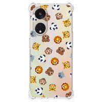 Doorzichtige Silicone Hoesje voor OPPO A98 Dieren Emojis