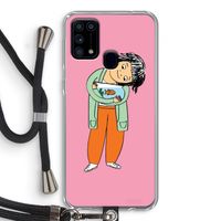 Visknuffel: Samsung Galaxy M31 Transparant Hoesje met koord