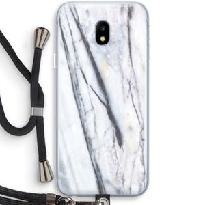 Gestreepte marmer: Samsung Galaxy J3 (2017) Transparant Hoesje met koord