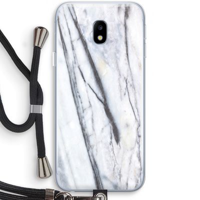 Gestreepte marmer: Samsung Galaxy J3 (2017) Transparant Hoesje met koord