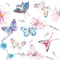 Paperdesign Servetten Vlinders - 20x stuks - 3 laags - 33 x 33 cm - bloemen - lentefeest