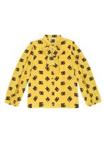 Dolce & Gabbana Kids DG-print pussy-bow shirt - Jaune - thumbnail