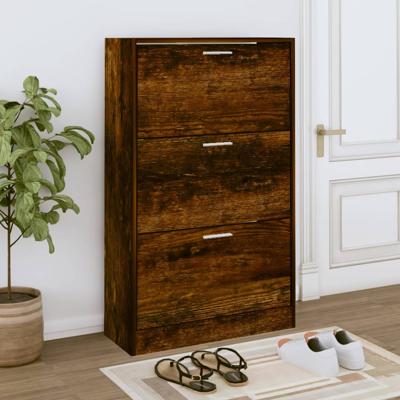 VidaXL Schoenenkast 63x24x103 cm bewerkt hout gerookt eikenkleurig