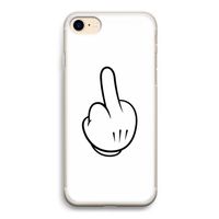Middle finger white: iPhone 7 Transparant Hoesje