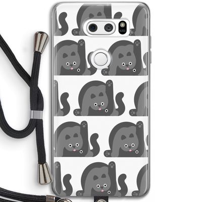 Cats: LG V30 Transparant Hoesje met koord