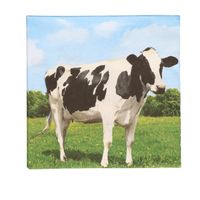 20x Boerderij thema servetten met koeien print 33 x 33 cm   -