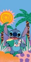 Stitch strandlaken aloha party 70 x 140 cm Katoen