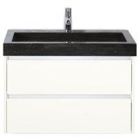 Dante Badmeubelset 80 cm - Wit Hoogglans - Wastafel Hardsteen Wit Lucca