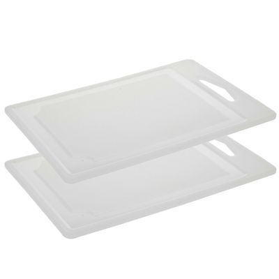Excellent Houseware snijplank - 2x - wit - kunststof - 30 x 22 cm