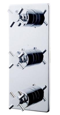 Wiesbaden Cross afbouwdeel inbouwthermostaat 3 weg chroom