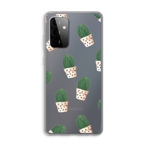 Cactusprint roze: Samsung Galaxy A72 Transparant Hoesje