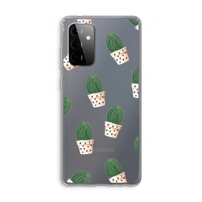 Cactusprint roze: Samsung Galaxy A72 Transparant Hoesje
