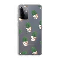 Cactusprint roze: Samsung Galaxy A72 Transparant Hoesje