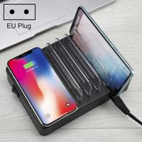 i9 50W 6 USB-poorten + 2 USB-C/type-C-poorten + multifunctionele oplader voor draadloos opladen met LED-display & afneembare bezel EU-stekker