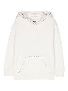 MM6 Maison Margiela Kids hoodie clouté en coton - Blanc