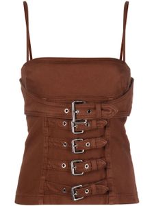 Blumarine haut en jean à boucle - Marron