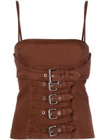 Blumarine haut en jean à boucle - Marron