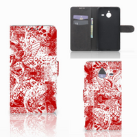 Telefoonhoesje met Naam Microsoft Lumia 640 XL Angel Skull Rood - thumbnail