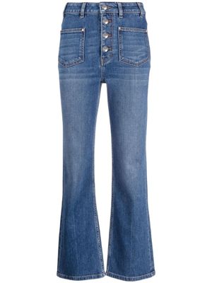 Maje jean évasé à taille haute - Bleu