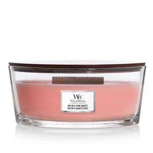 WoodWick Geurkaars Ellipse Melon & Pink Quartz - 9 cm / 19 cm