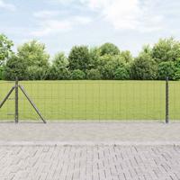 VidaXL Hek met paal grijs 0,4 x 10 m staal en pvc