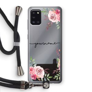 Rozen: Samsung Galaxy A31 Transparant Hoesje met koord