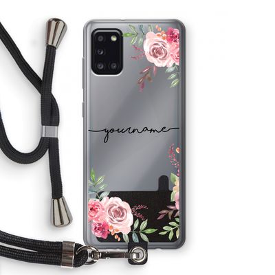 Rozen: Samsung Galaxy A31 Transparant Hoesje met koord