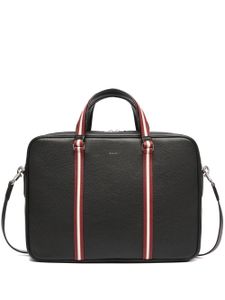 Bally porte-documents en cuir à détails rayés - Noir