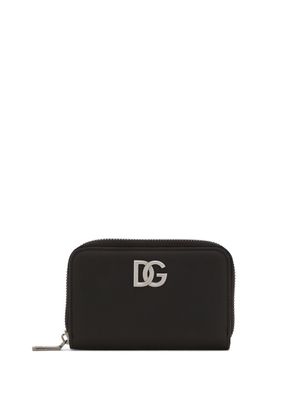 Dolce & Gabbana portefeuille en cuir à logo DG - Noir