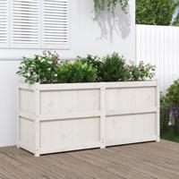 VidaXL Plantenbak 150x50x70 cm massief grenenhout wit