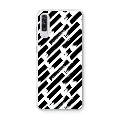 Zwarte vegen: Samsung Galaxy A70 Transparant Hoesje