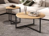 Set van 2 salontafels OLADIN oude eik