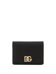 Dolce & Gabbana portefeuille en cuir à logo DG - Noir