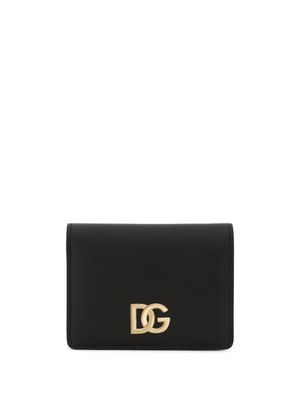 Dolce & Gabbana portefeuille en cuir à logo DG - Noir