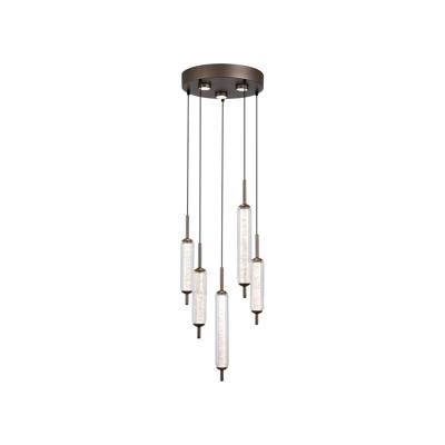 Searchlight Unieke hanglampCattail 5-lichts bubbel glas - 76210-5CL