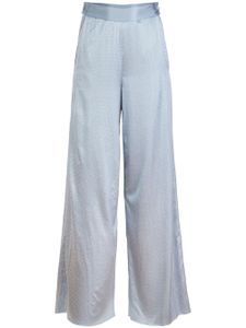 Fleur Du Mal pantalon de pyjama à ornements strassés - Bleu