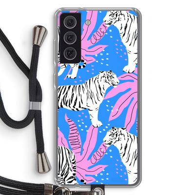 Tijger: Samsung Galaxy S21 FE Transparant Hoesje met koord