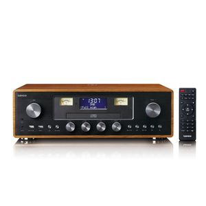 DAB+/FM radio met CD-speler, USB, Bluetooth® en draadloos oplaadpunt Lenco Bruin-Zwart