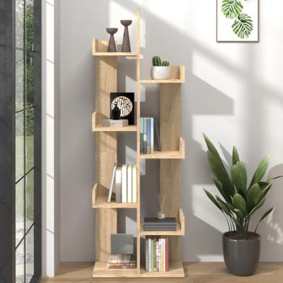 Boekenkast 48x25,5x140 cm bewerkt hout sonoma eikenkleurig