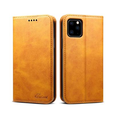 Suteni kalf textuur horizontale Flip lederen draagtas met houder & kaartsleuven & portemonnee voor iPhone 11 Pro (kaki)