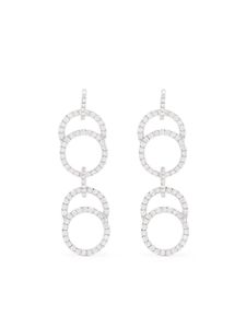 Courbet boucles d'oreilles pendantes Celeste en or blanc recyclé 18ct pavées de diamants créés en laboratoire - Argent