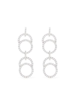 Courbet boucles d'oreilles pendantes Celeste en or blanc recyclé 18ct pavées de diamants créés en laboratoire - Argent