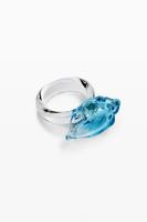 Ring met kristallen en schelp Zalio - BLACK - U