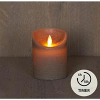 Anna's Collection Led rustiek stompkaars taupe 7,5x10cm