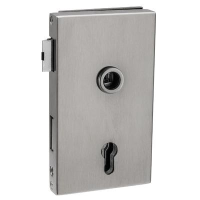 Glasdeurslot Office rechthoekig DIN L PC RVS mat