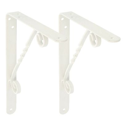 AMIG Plankdrager/steun/beugel Decoratief - 2x - metaal - wit - H250 x B200 mm - Tot 60 kg