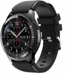 Siliconen sportbandje - Zwart - Geschikt voor Samsung Galaxy Watch 3 (45mm) - Galaxy Watch 46mm - Samsung Gear S3 Classic & Frontier