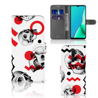 Telefoonhoesje met Naam OPPO A9 (2020) | A5 (2020) Skull Red - thumbnail